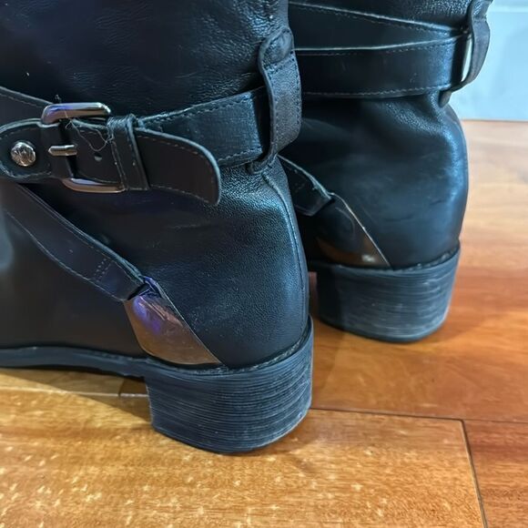 Stuart Weitzman soft Leather Round Toe Buckle Moto Boots Women's size 7.5 - Picture 10 of 13